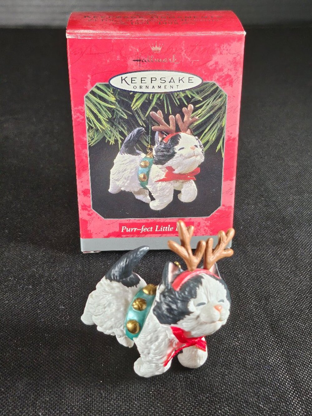 Hallmark Keepsake Ornament Purr-fect Little Deer Cat 1998 Model QX6526